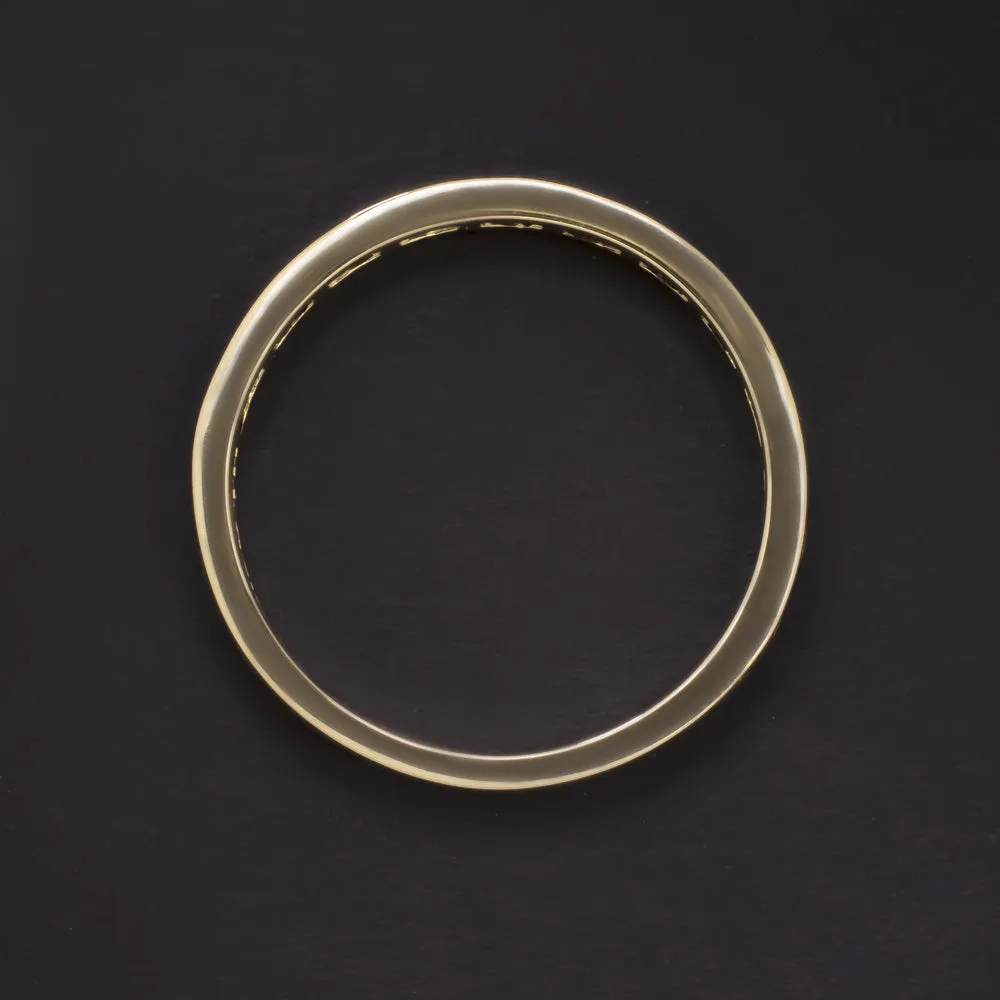 NATURAL GREEN SAPPHIRE STACKING RING WEDDING BAND 14k YELLOW GOLD BAGUETTE CUT