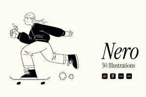 Nero - Free Timeless Cartoon Illustration Pack