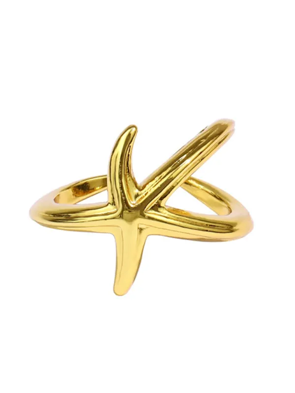 New fashionable and simple starfish niche design index finger ring