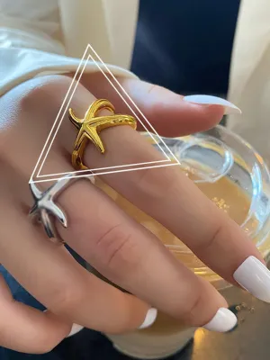 New fashionable and simple starfish niche design index finger ring