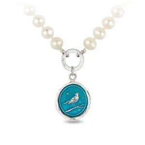 Nightingale Knotted Freshwater Pearl Necklace - Capri Blue