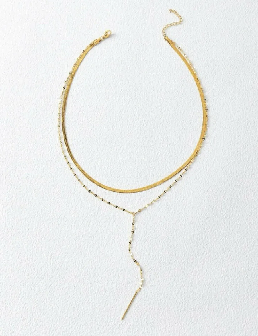 Oh La La Express Women Layered Necklace Stainless Steel 1pc