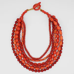 Orange Multi Strand Simone Necklace