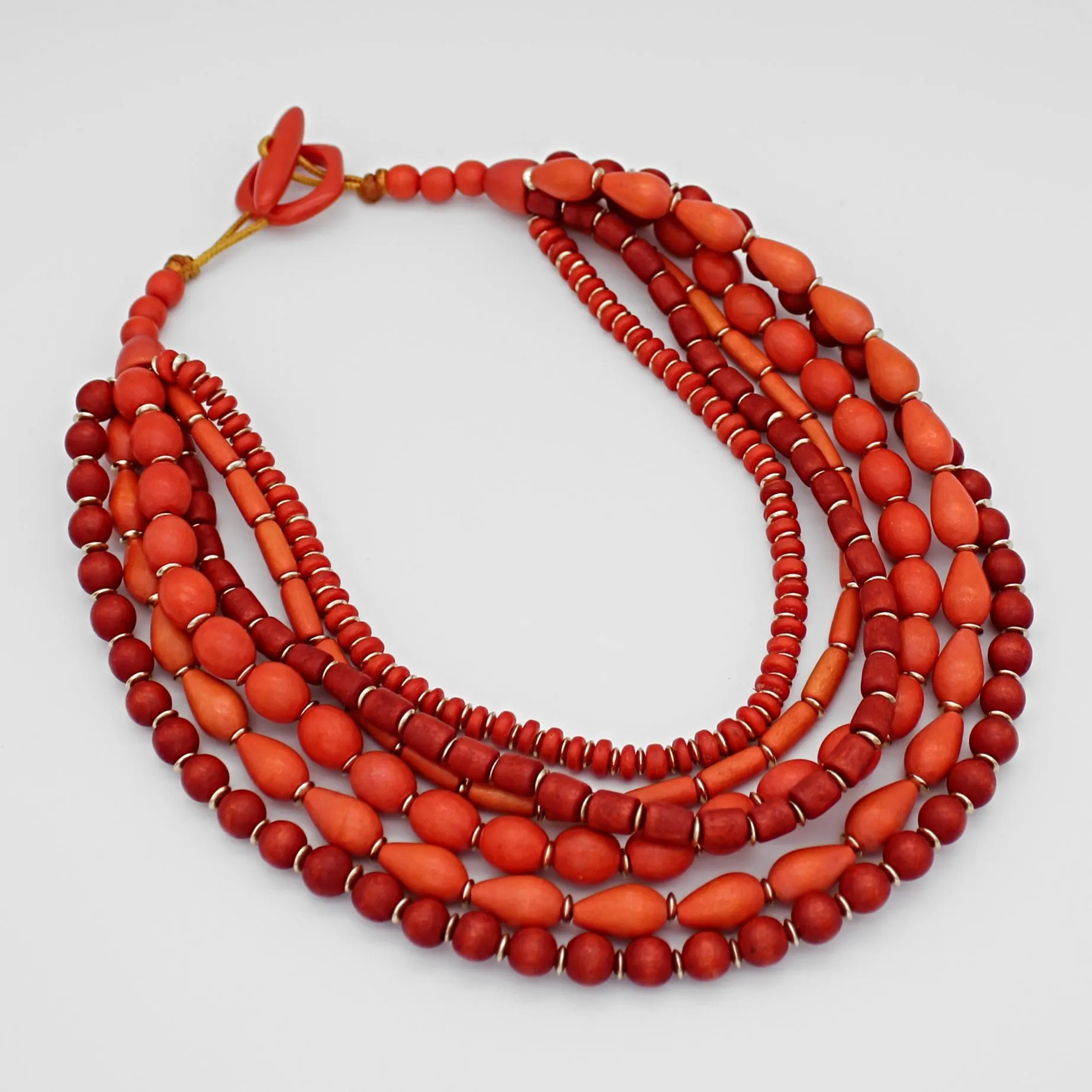 Orange Multi Strand Simone Necklace