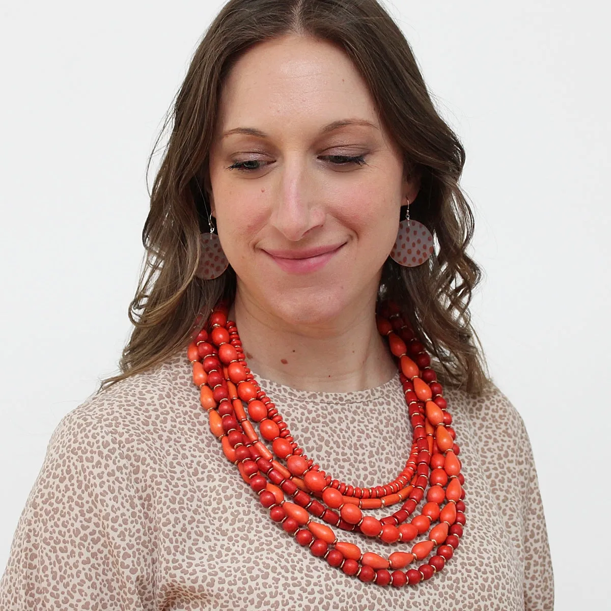 Orange Multi Strand Simone Necklace
