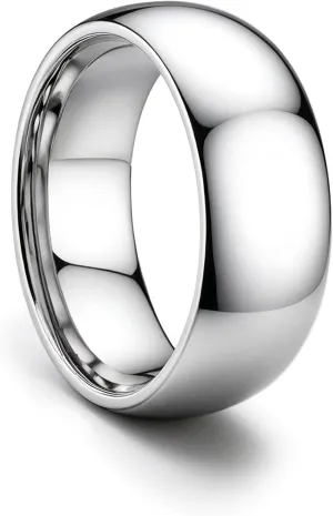 ORAZIO Stainless Steel Rings for Men Women 6MM 8MM Wedding Band Rings Silver/Black/Gold Domed High Polished Basic Wedding Bands Comfort Fit Size 6-14