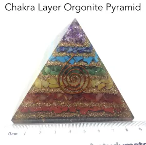 Orgonite Pyramid with Chakra Layers