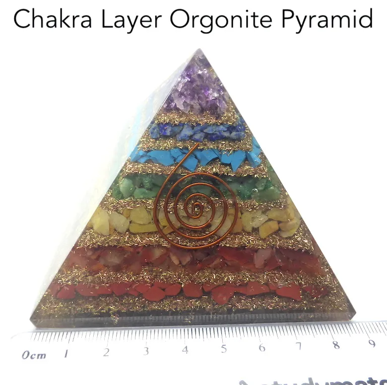 Orgonite Pyramid with Chakra Layers