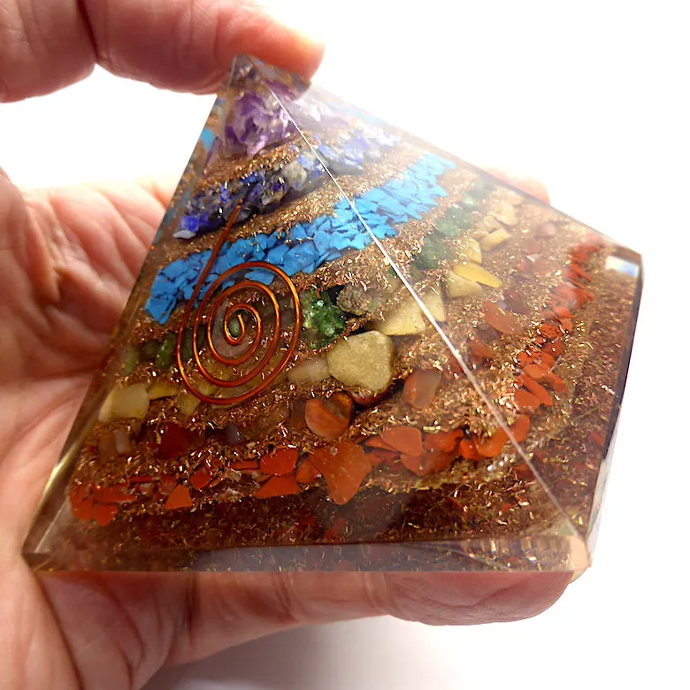 Orgonite Pyramid with Chakra Layers