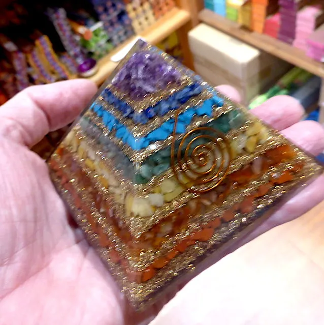 Orgonite Pyramid with Chakra Layers