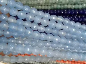 Pastel Blue Circular Agate Stones