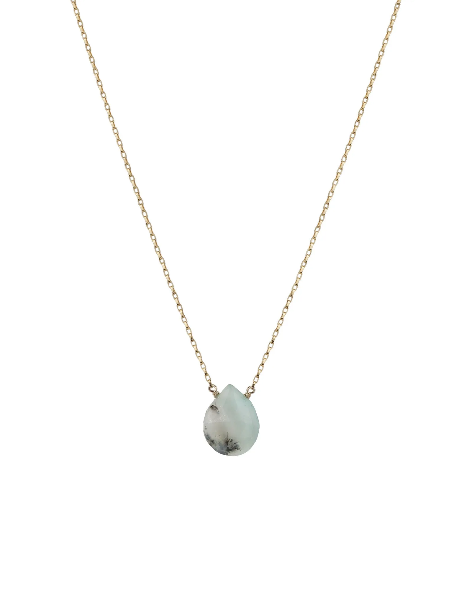 Pear Stone Box Necklace
