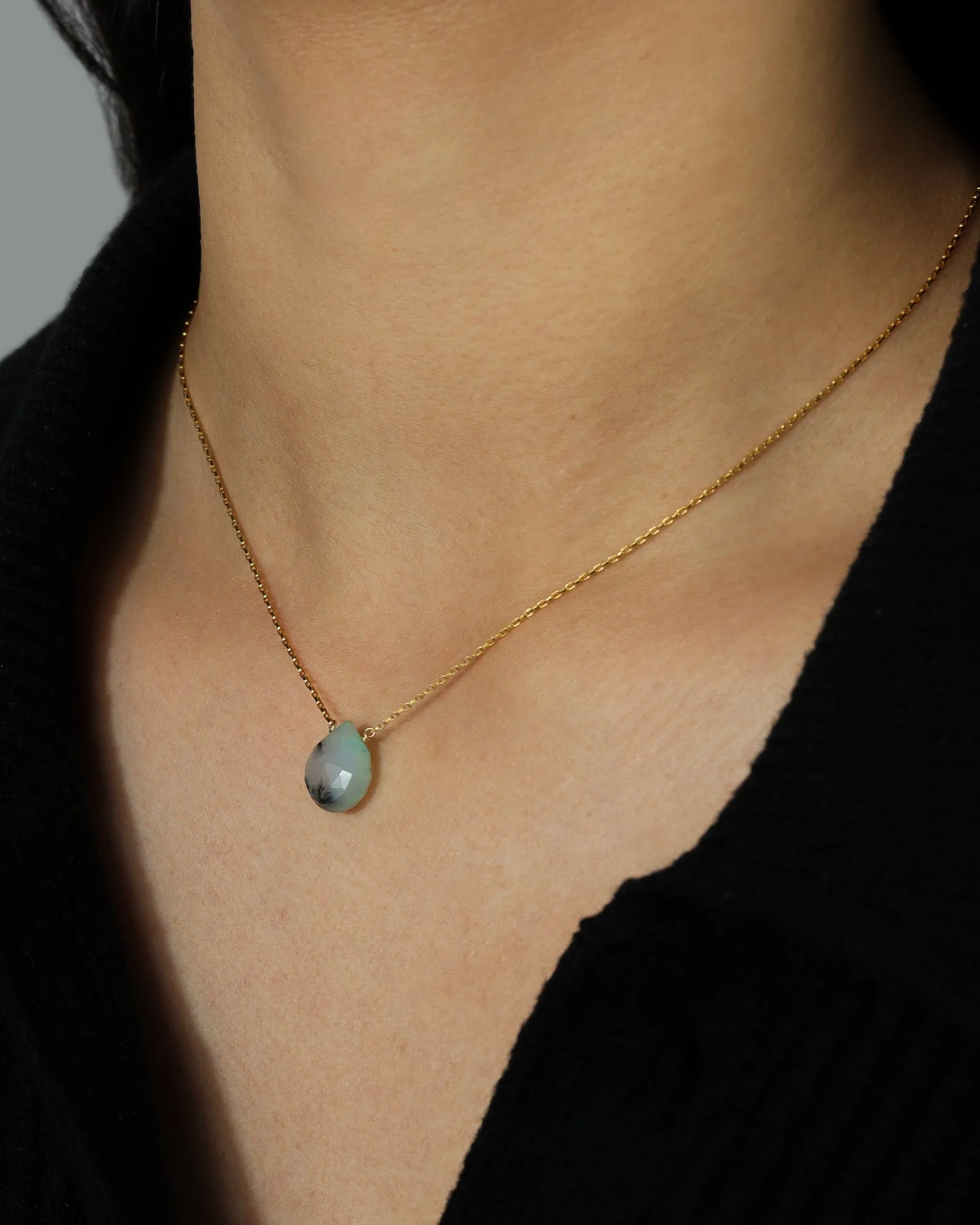 Pear Stone Box Necklace