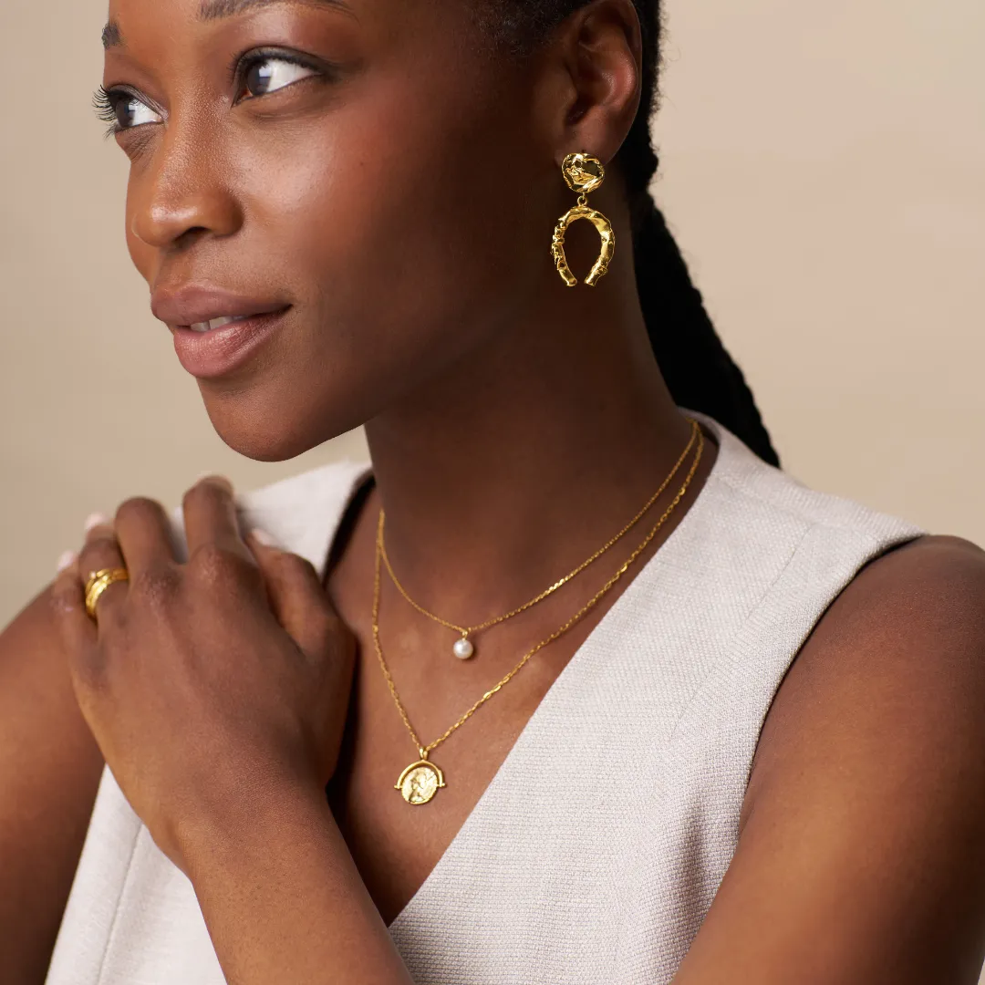 Pearl & Medallion 2-Row Necklace