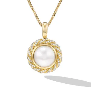 Pearl Classics Cable Halo Amulet in 18K Yellow Gold with Diamonds