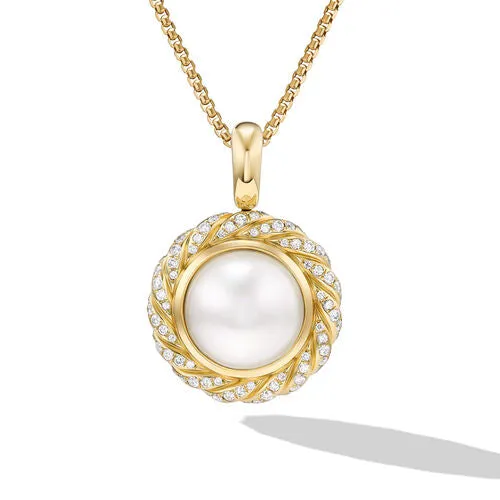Pearl Classics Cable Halo Amulet in 18K Yellow Gold with Diamonds