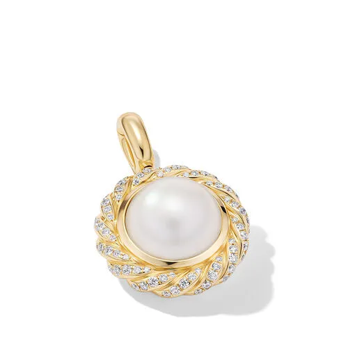 Pearl Classics Cable Halo Amulet in 18K Yellow Gold with Diamonds