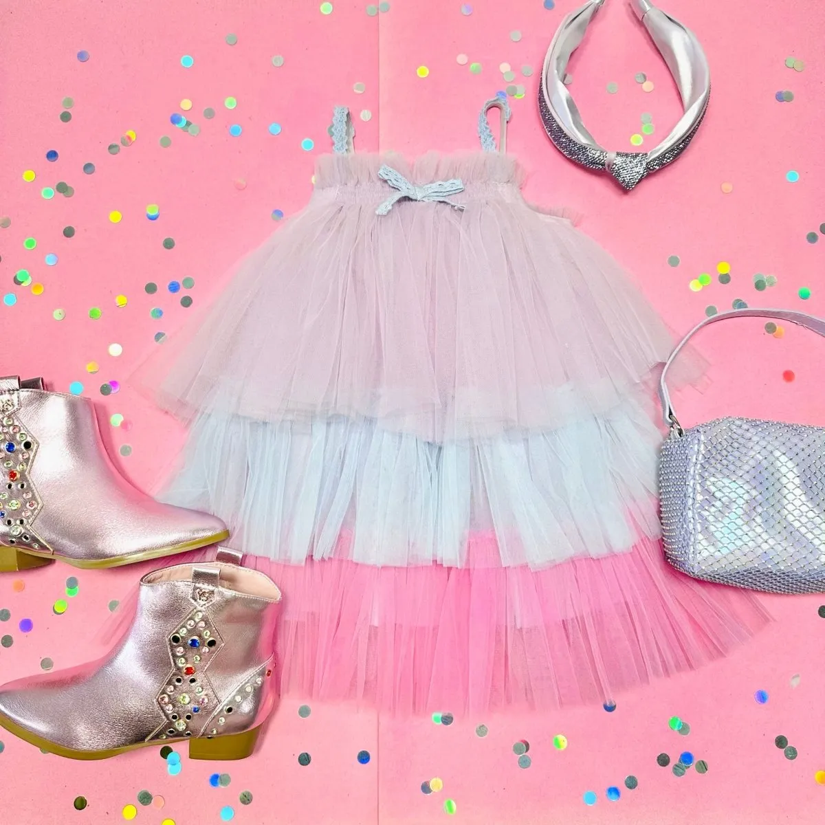 PENELOPE TULLE LAYERED DRESS