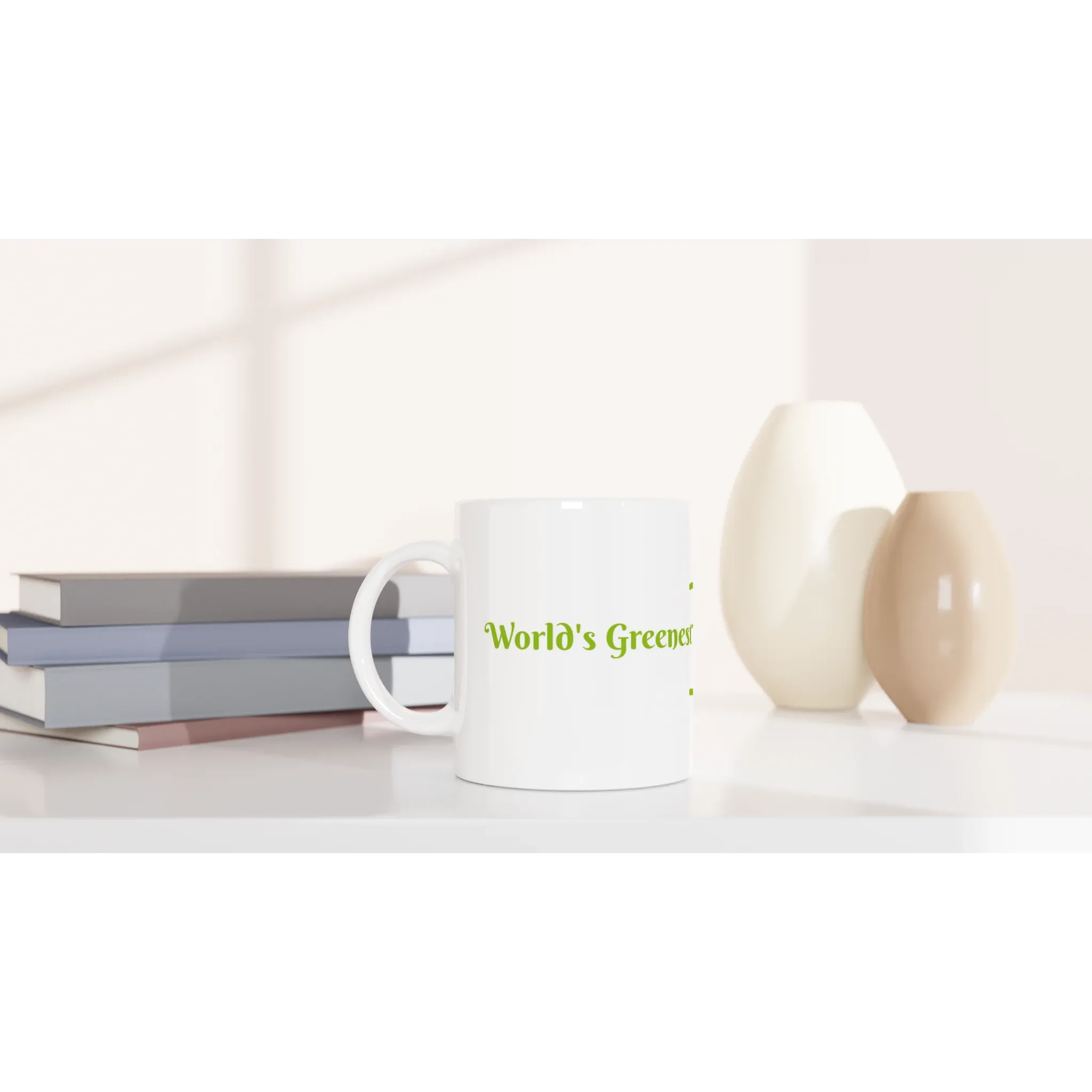 Personalisable White 11oz Ceramic Mug - World's Greenest Fingers