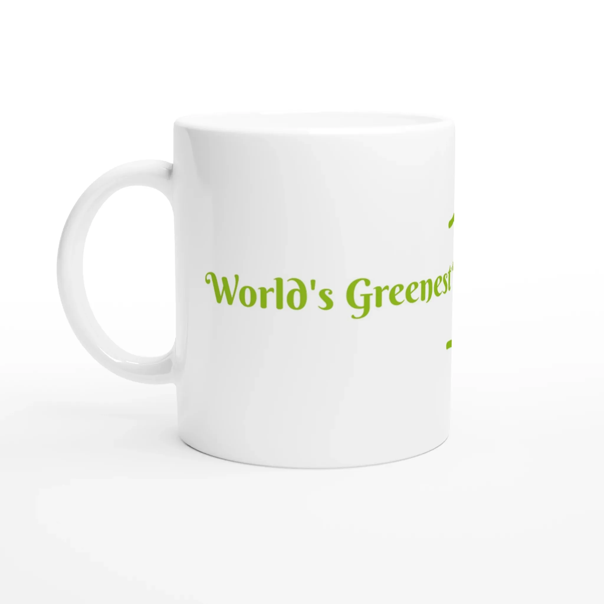 Personalisable White 11oz Ceramic Mug - World's Greenest Fingers