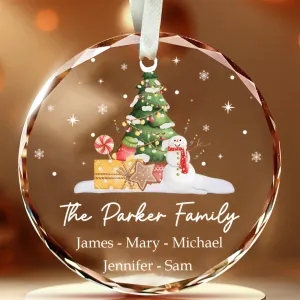 Personalized Family Christmas Glass Ornaments GX02-5