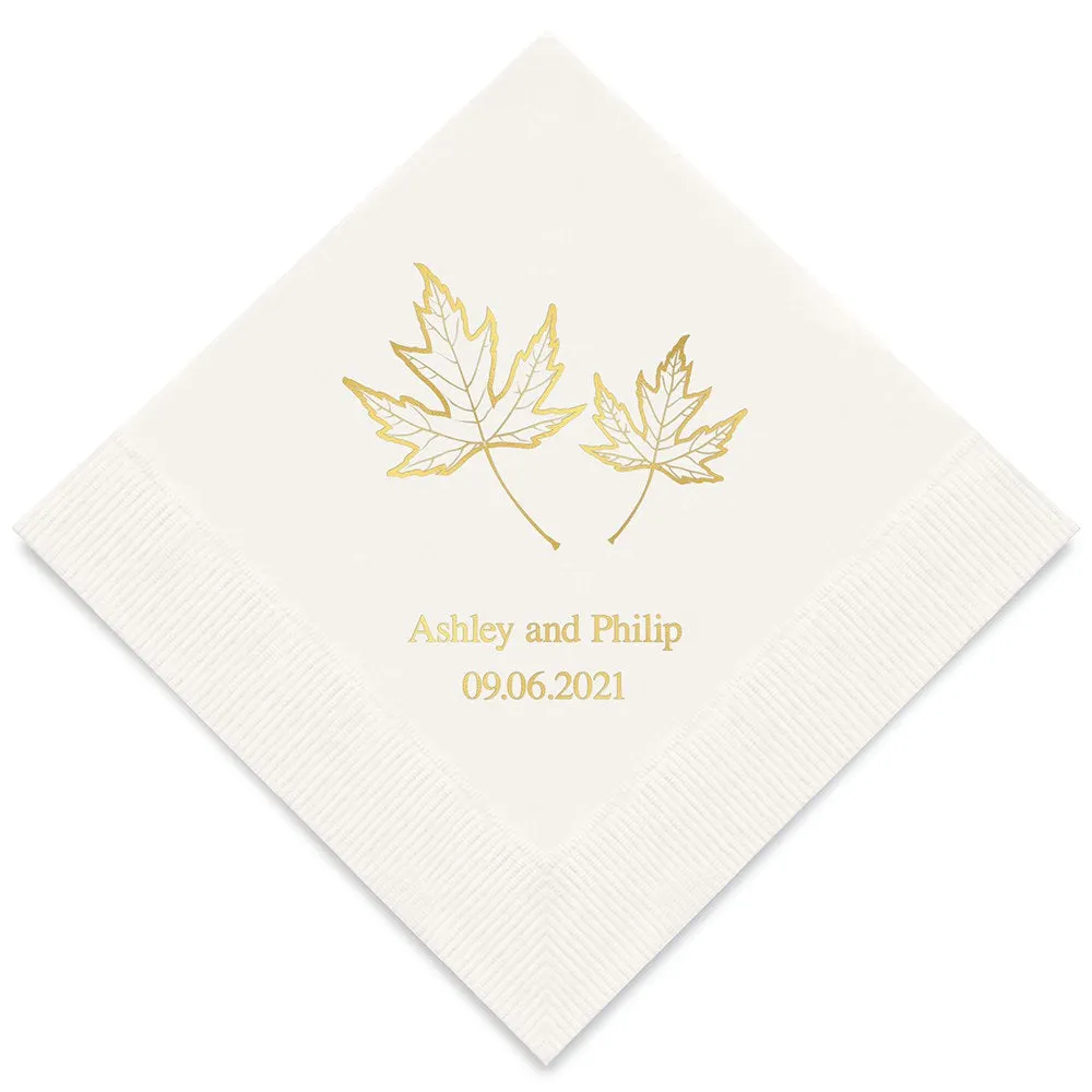PERSONALIZED FOIL PRINTED PAPER NAPKINS - Fall Leaf

(50/pkg)