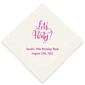 PERSONALIZED FOIL PRINTED PAPER NAPKINS - Let’s Party!

(50/pkg)
