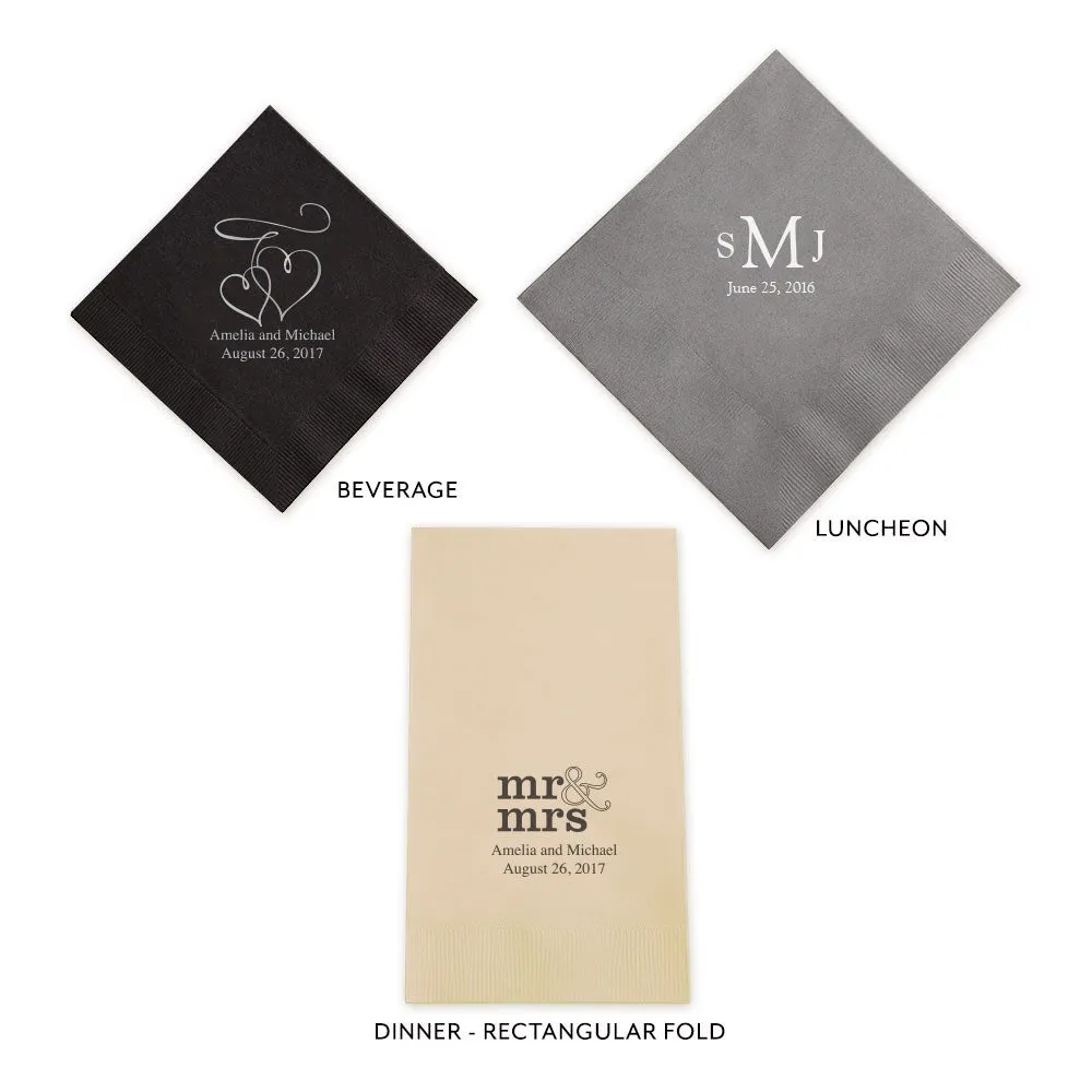 PERSONALIZED FOIL PRINTED PAPER NAPKINS - Me You In Heart And Arrow

 (50/pkg)