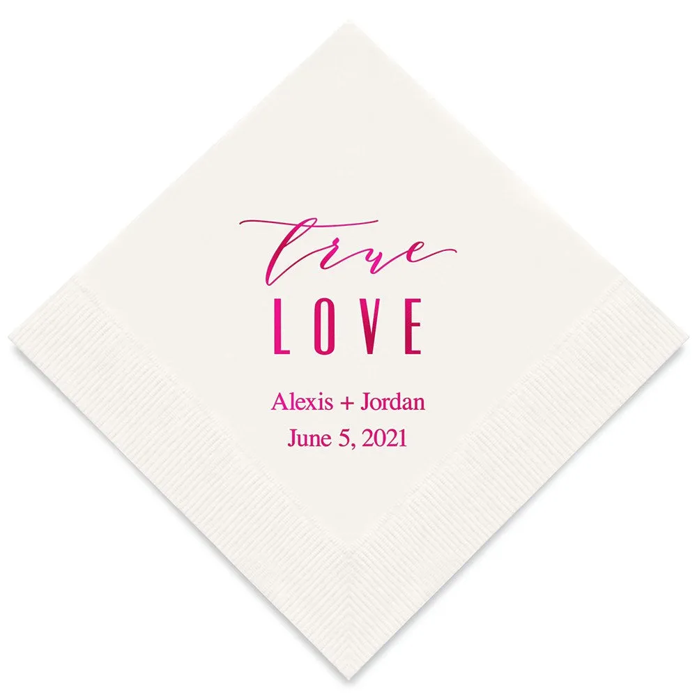 PERSONALIZED FOIL PRINTED PAPER NAPKINS - True Love Modern
(50/pkg)