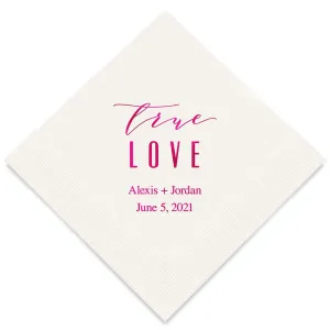 PERSONALIZED FOIL PRINTED PAPER NAPKINS - True Love Modern
(50/pkg)