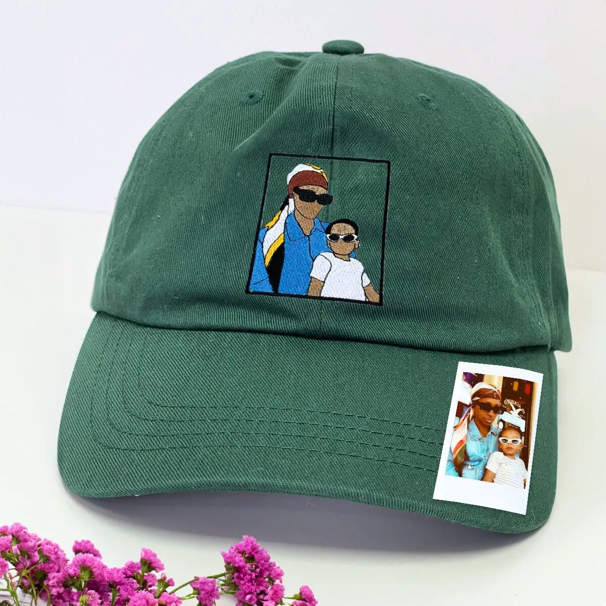 Personalized Mom Hat with Custom Embroidered Photo - Unique Mom Gift Idea