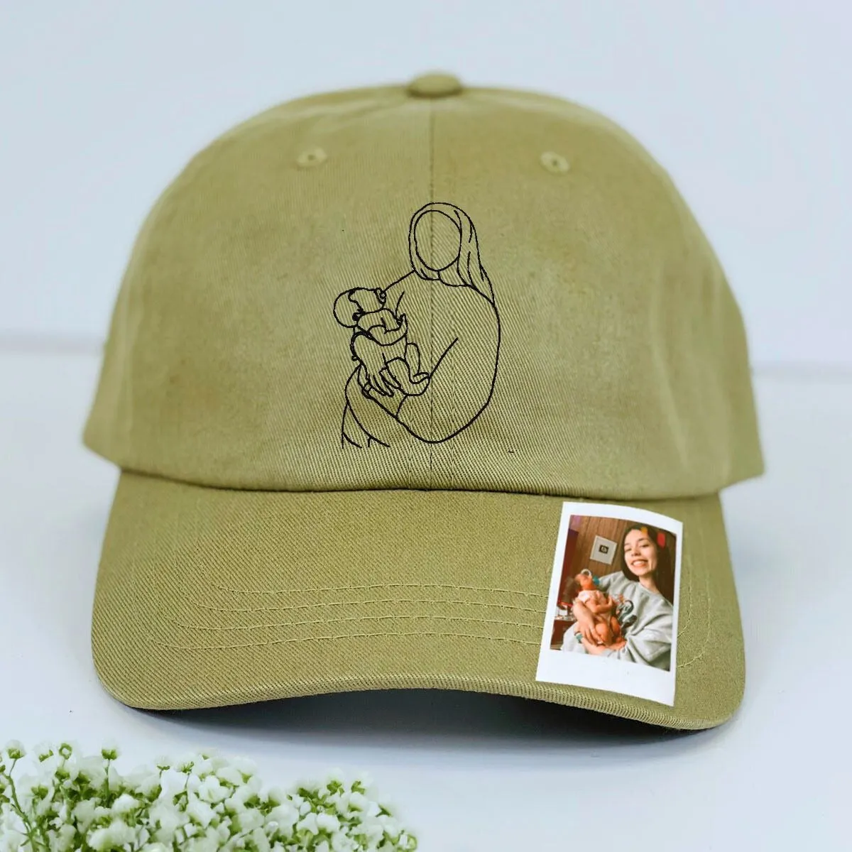 Personalized Mom Hat with Custom Embroidered Photo - Unique Mom Gift Idea