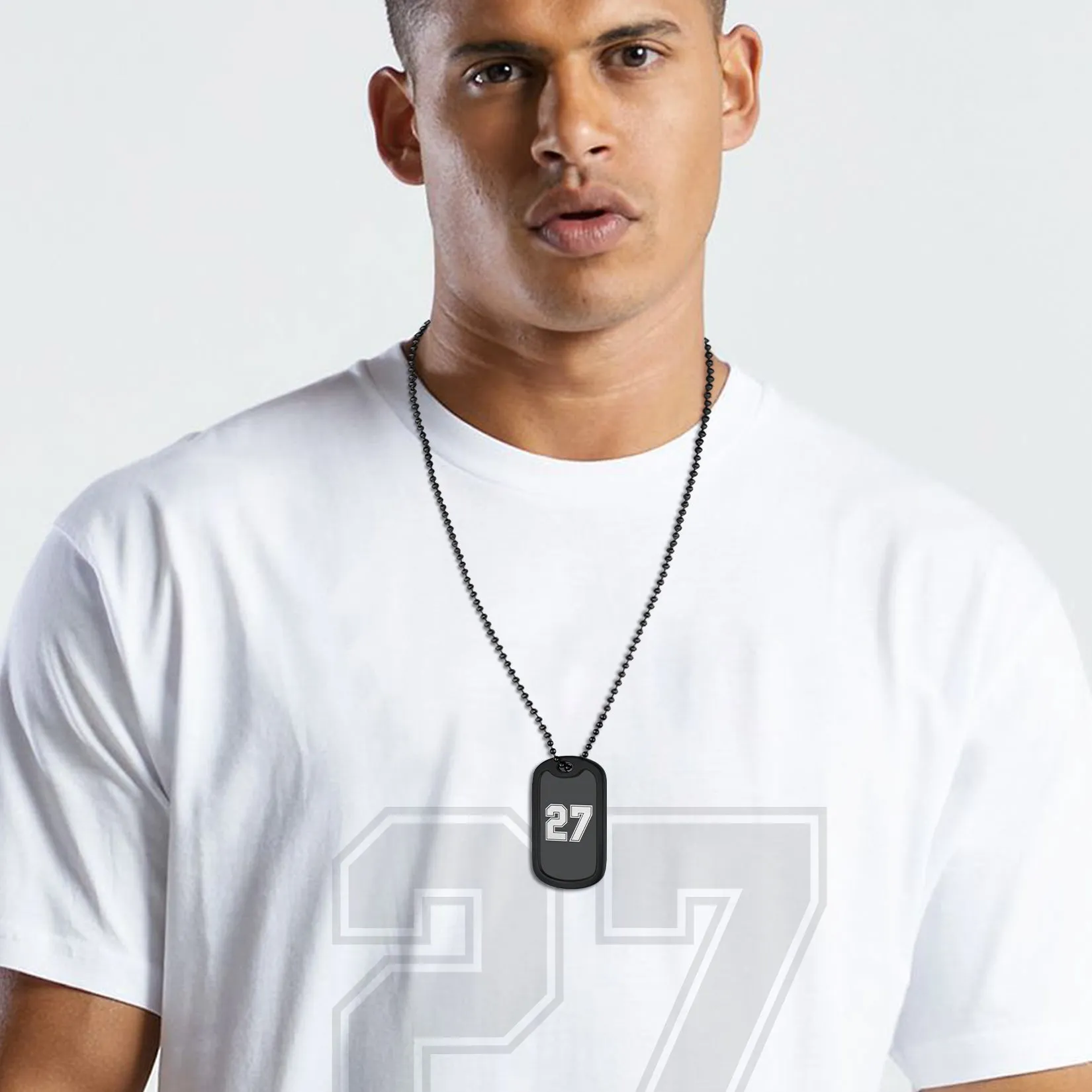 Personalized Text Military Dog Tag Necklace For Men