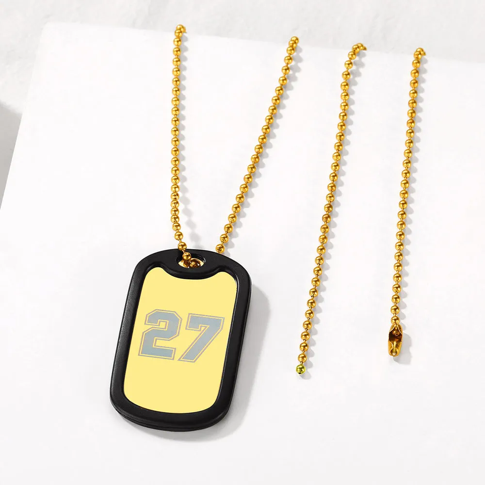 Personalized Text Military Dog Tag Necklace For Men