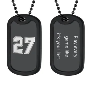 Personalized Text Military Dog Tag Necklace For Men