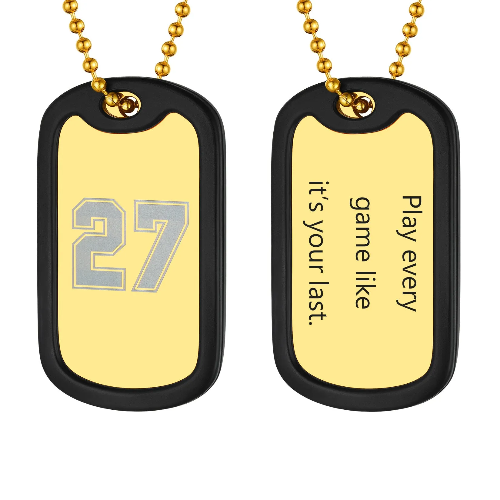 Personalized Text Military Dog Tag Necklace For Men