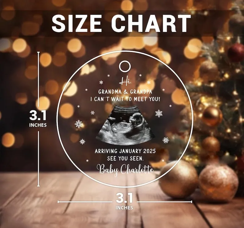 Personalized Ultrasound Ornament, Custom Ultrasound Photo Acrylic Ornament