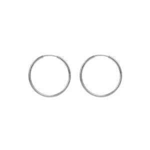 Plain Hoop Earrings - Silver