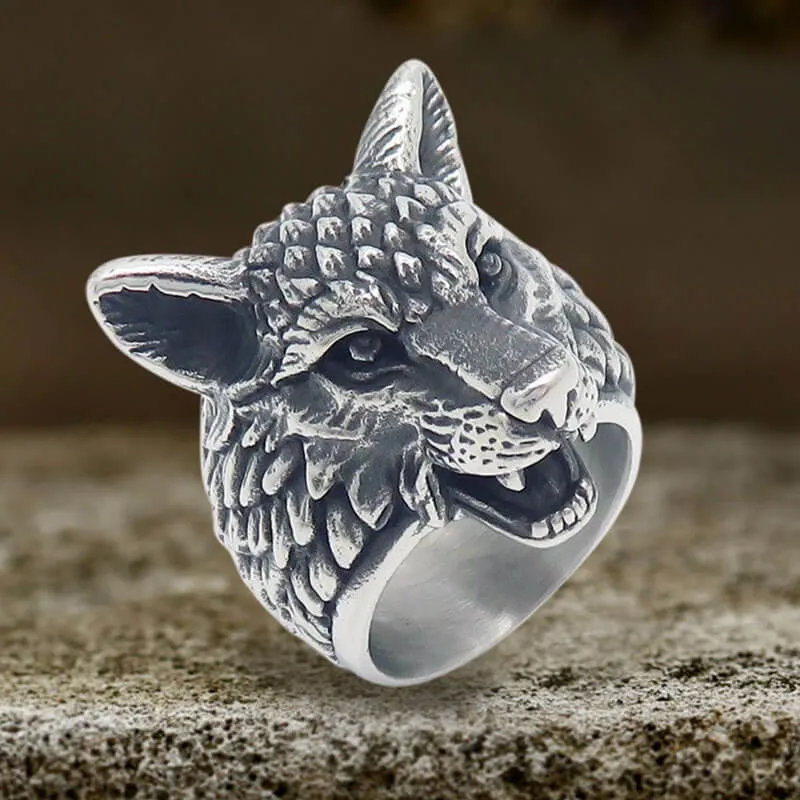 Punk Viking Wolf Head Stainless Steel Ring