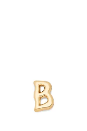 "B" Initial Single Stud Earrings