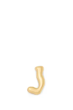 "J" Initial Single Stud Earrings