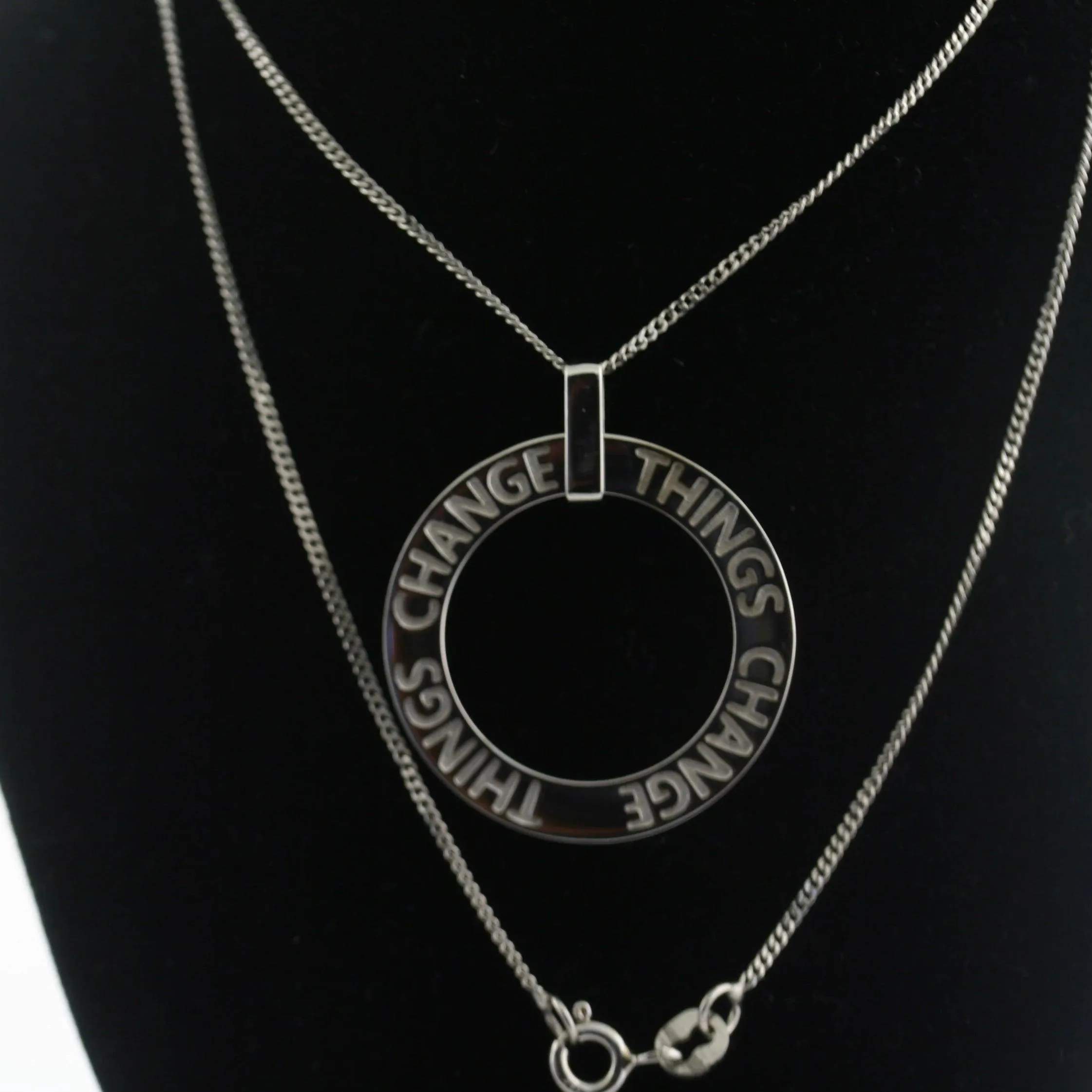 "Things Change" Personalized Circle Pendant Necklace