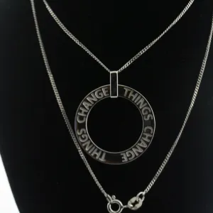 "Things Change" Personalized Circle Pendant Necklace