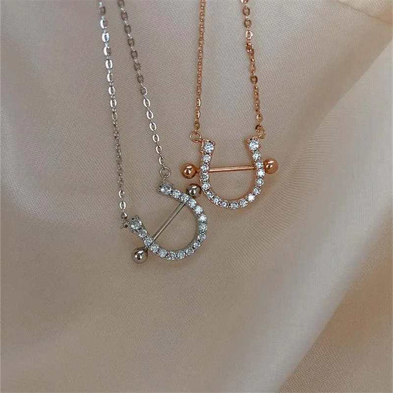 Radiant Horseshoe Zircon Necklace and Earrings Set