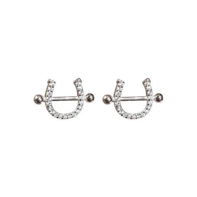 Radiant Horseshoe Zircon Necklace and Earrings Set