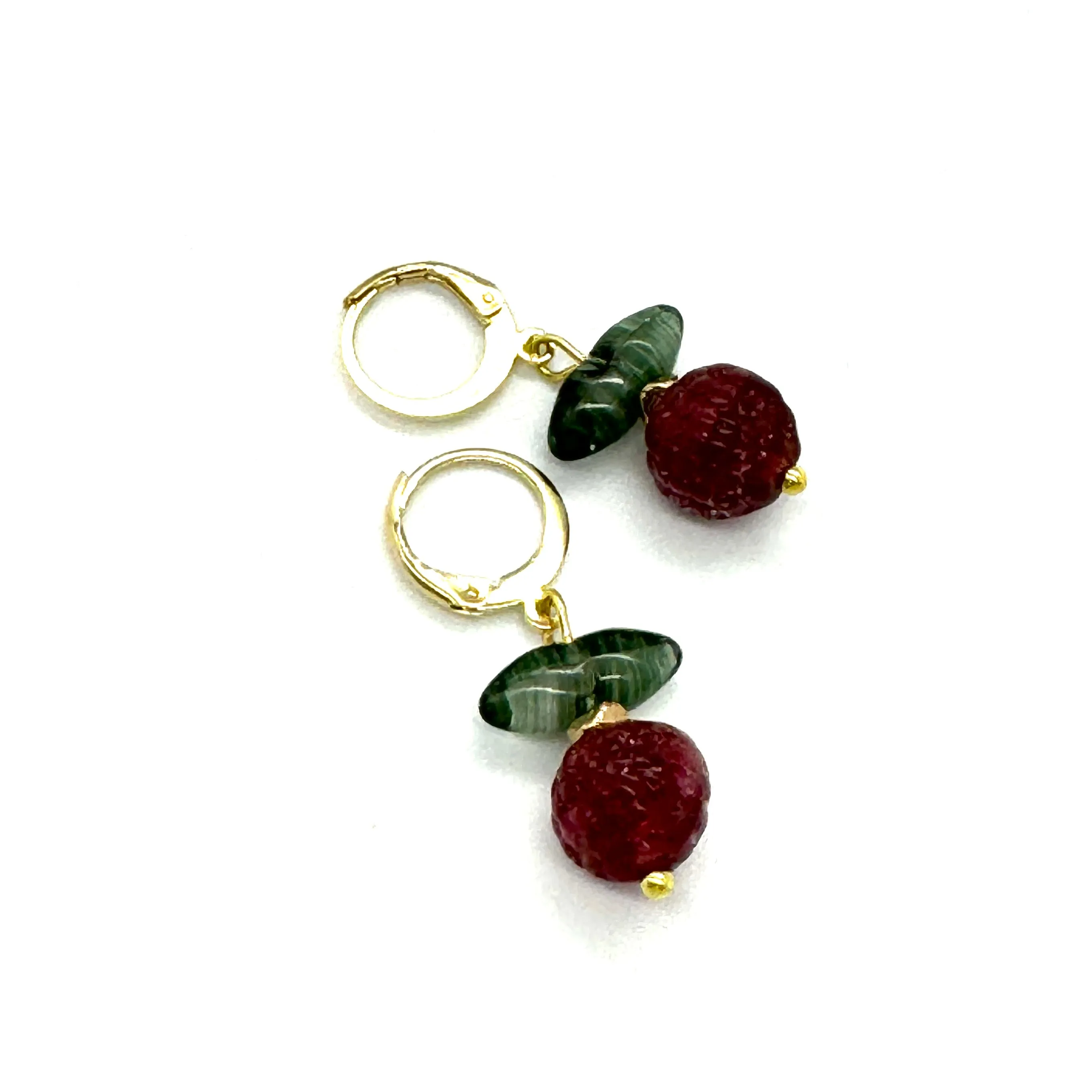 Raspberry Bush Earrings - vintage glass collection