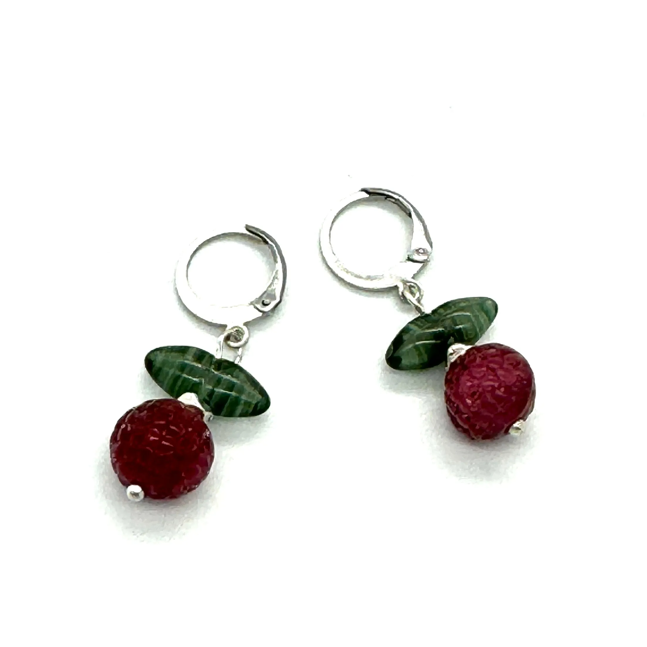 Raspberry Bush Earrings - vintage glass collection
