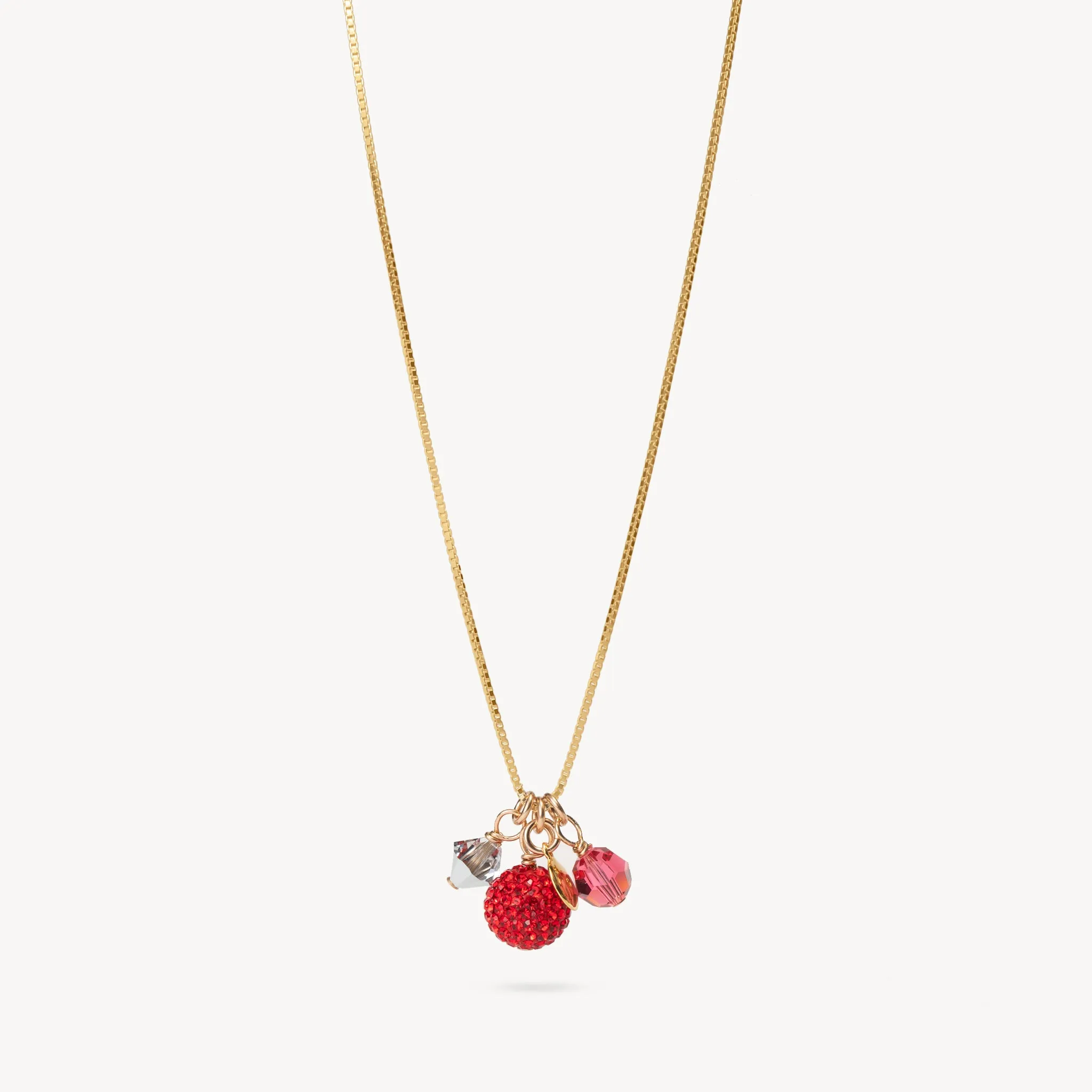 Red & Gold Sparkle Ball™ Cluster Necklace