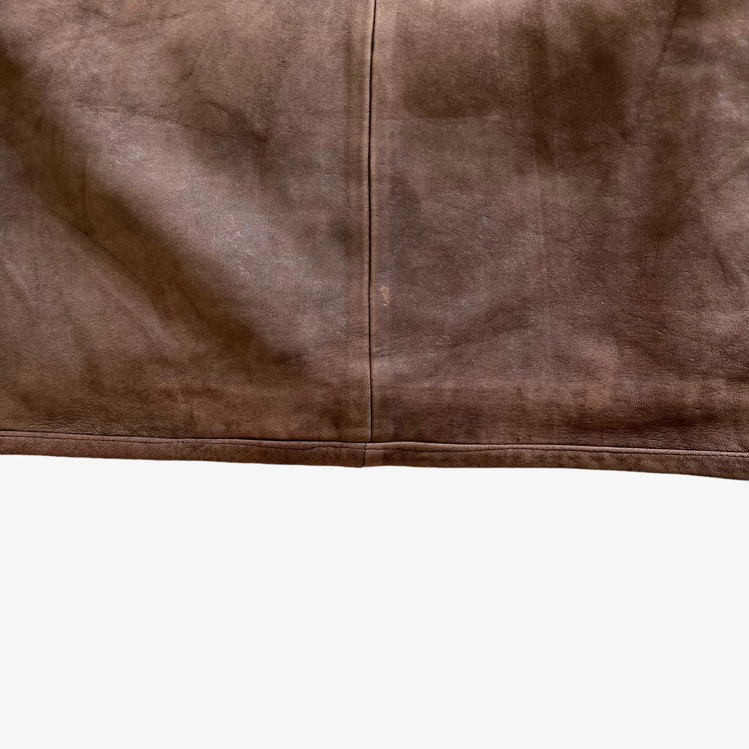 Redskins Leather Hooded Jacket With Fish Hook Fasteners