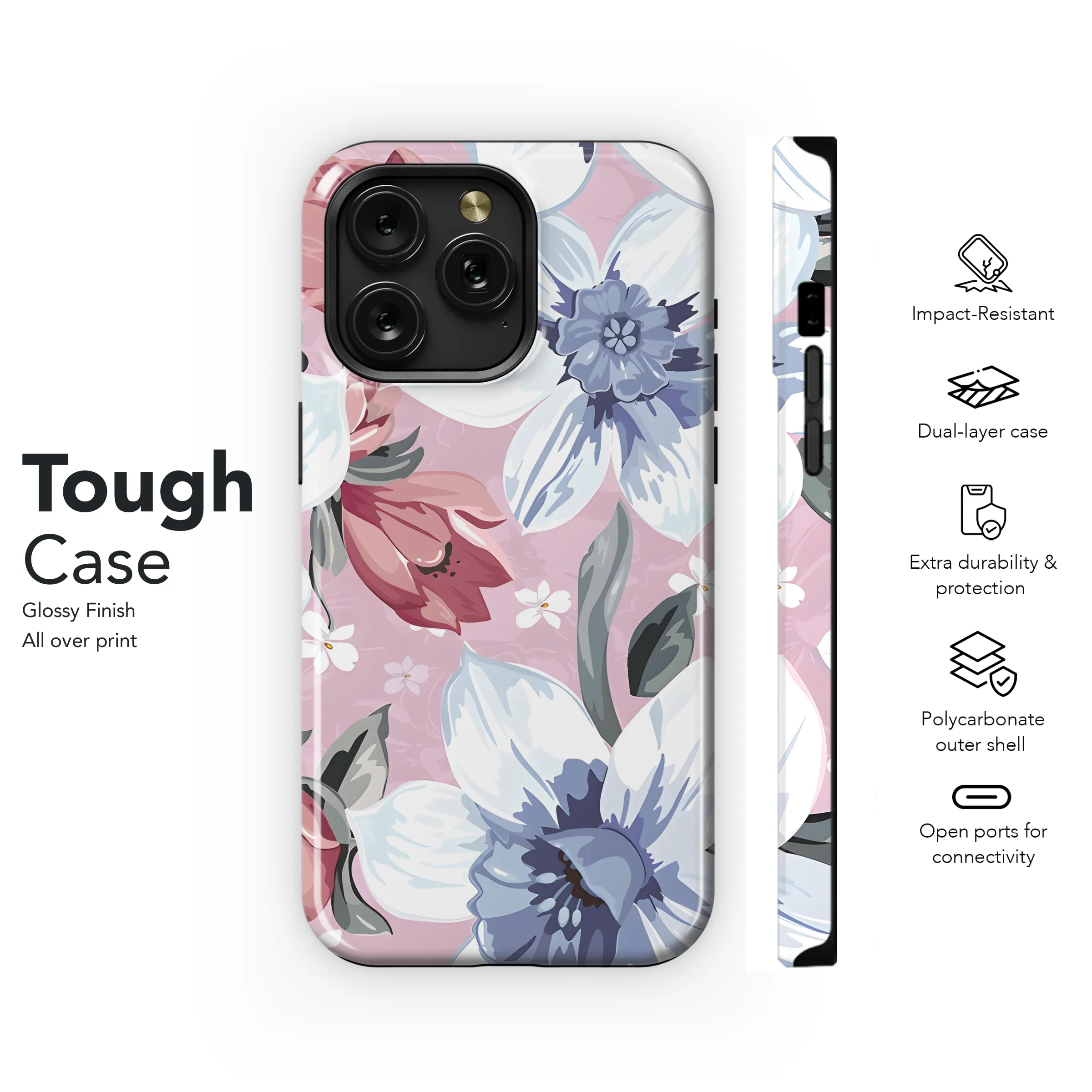 Retro Pink Narcissus Phone Case iPhone Samsung Cover Pixel 2816